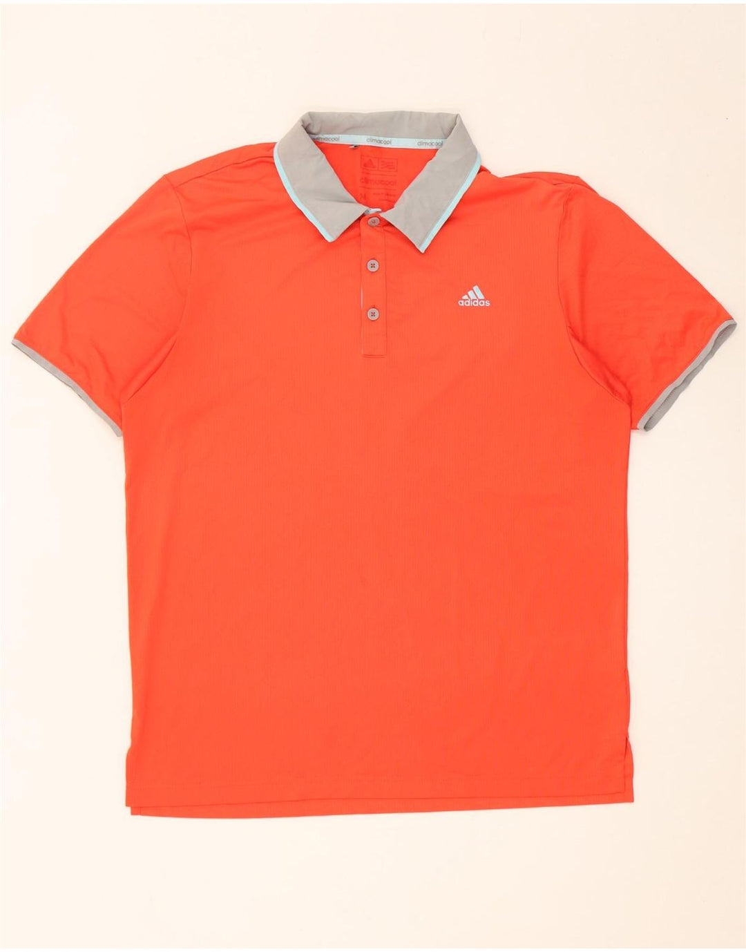 Adidas Herre Climacool Rugby Polo Shirt Medium Orange Polyester