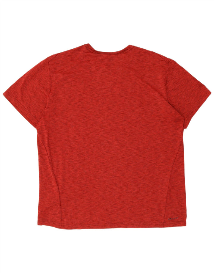 Nike Herre Dri Fit T-shirt Top XL Rød Flecked Polyester