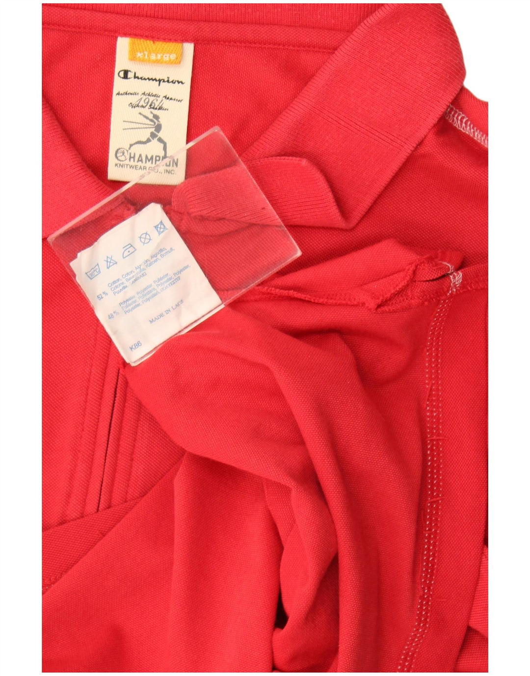 Champion herre poloshirt XL rød bomuld