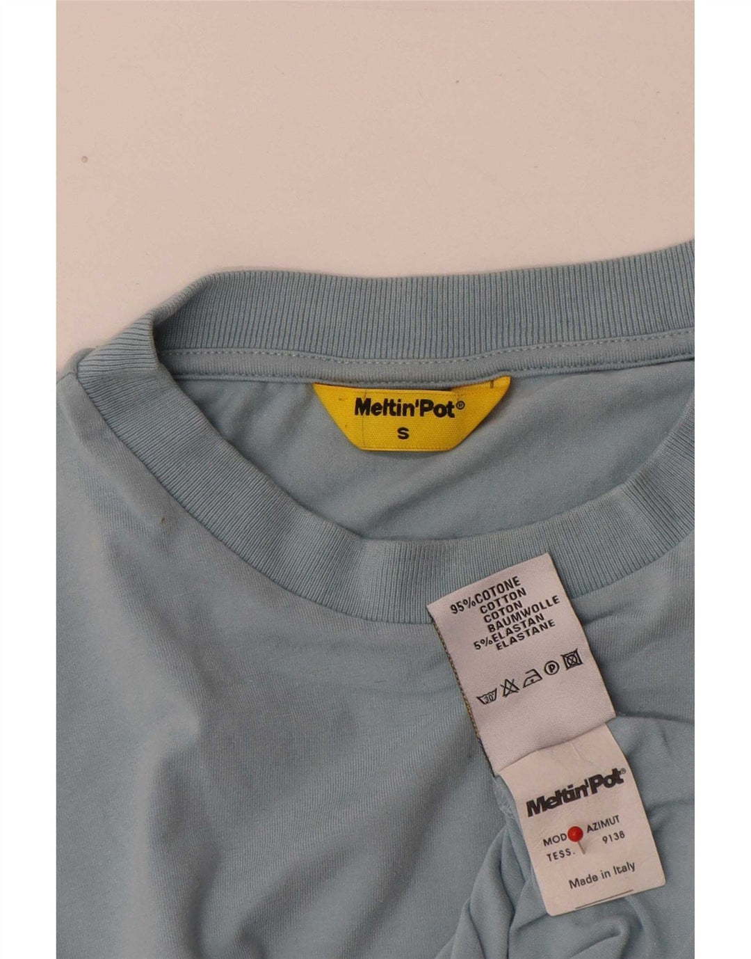 Meltin' Pot Herre Regular T-Shirt Top Lille Blå Bomuld