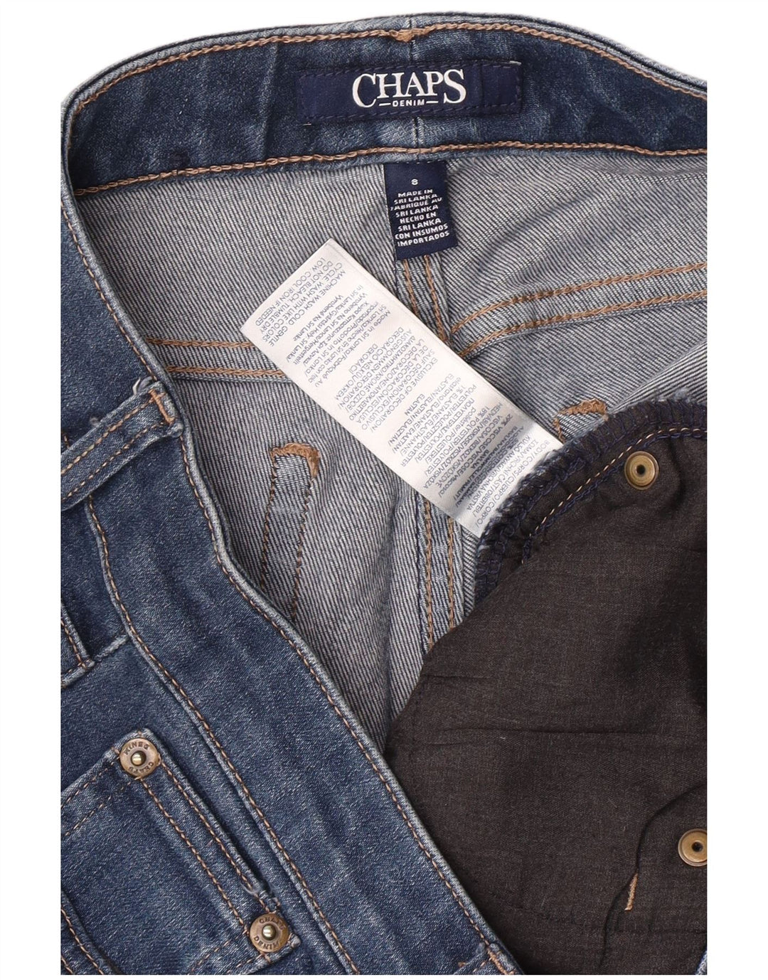 CHAPS Dame Slim Jeans US 8 Medium W30 L30 Blå Bomuld