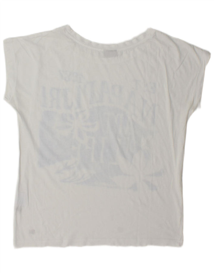 Napapijri Dame Grafisk T-Shirt Top UK 14 Medium White
