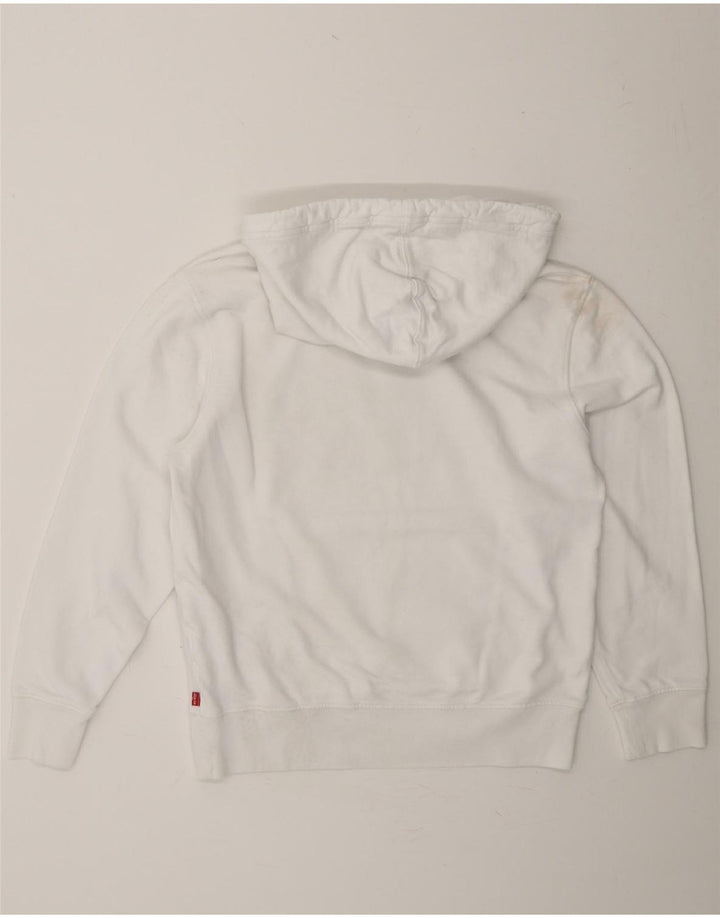LEVI'S Mens Graphic Hoodie Jumper Small White Cotton Vintage Levi's and Second-Hand Levi's from Messina Hembry 