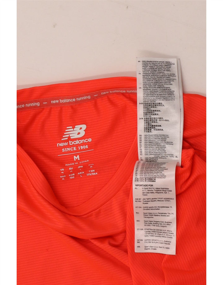 New Balance Herre T-Shirt Top Medium Orange Polyester