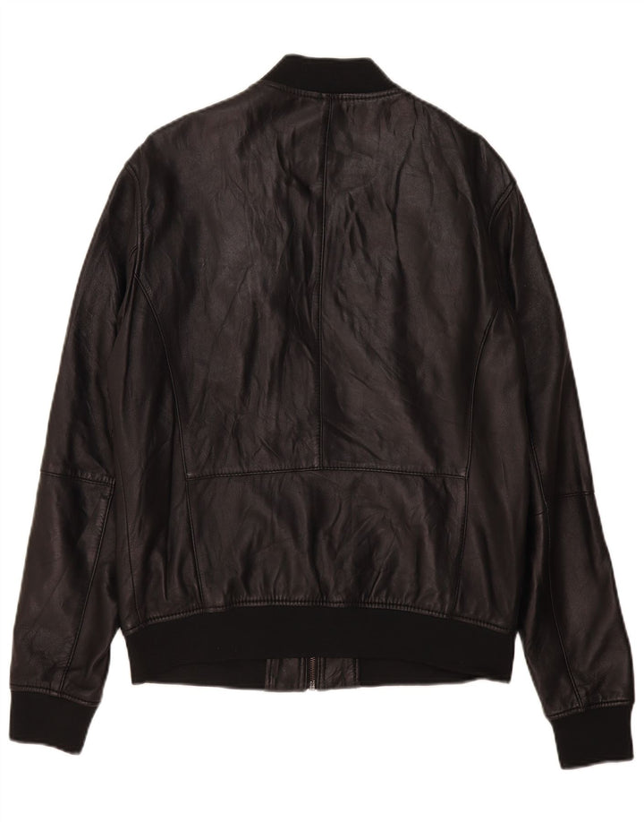 Zara Herre Læderjakke UK 40 Large Sort
