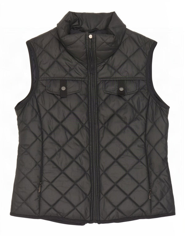Esprit Womens Quilted Gilet UK 14 Large Black Polyester