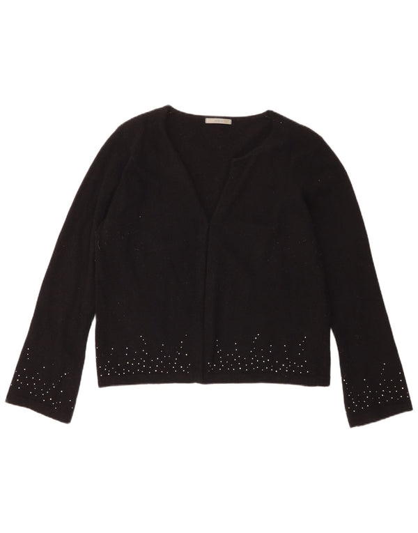 Marks & Spencer Womens Bolero Jumper UK 16 Large Black Spotted Wool