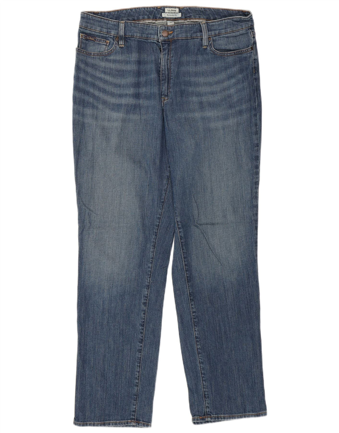 L.L.BEAN Dame Favorit Fit Straight Jeans US 14 XL W36 L30 Blå
