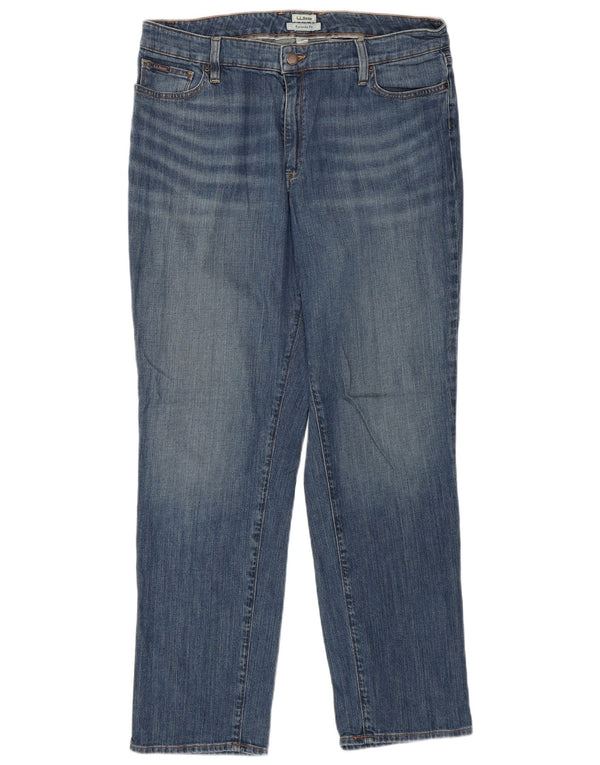 L.L.BEAN Dame Favorit Fit Straight Jeans US 14 XL W36 L30 Blå