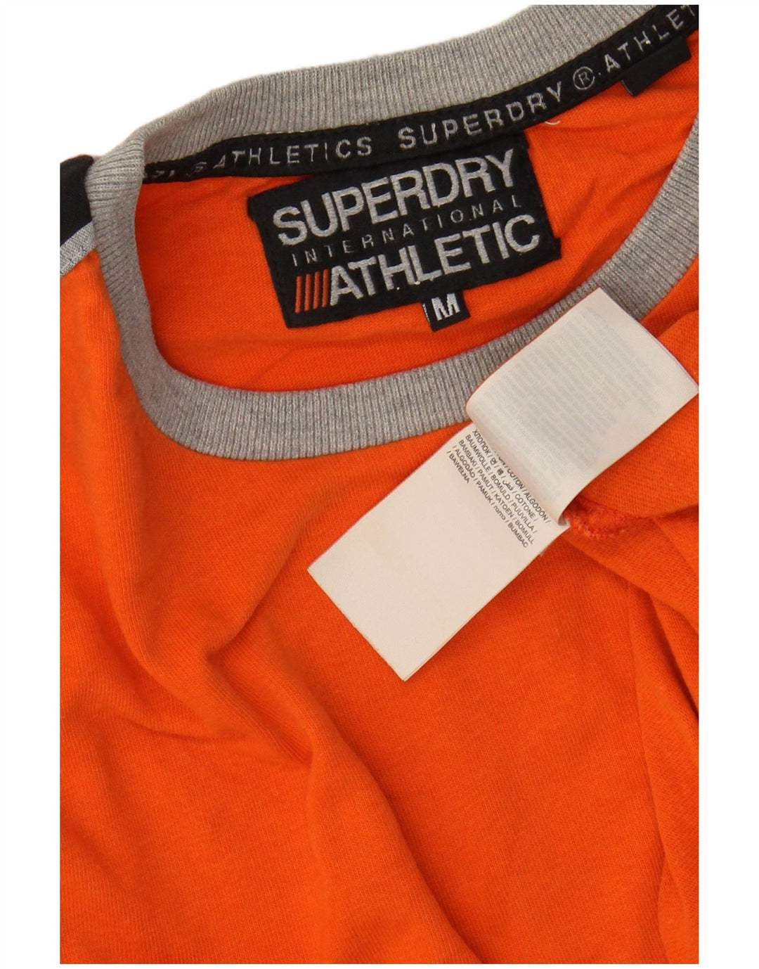SUPERDRY Herre grafisk T-shirt Top Medium Orange Colourblock Bomuld