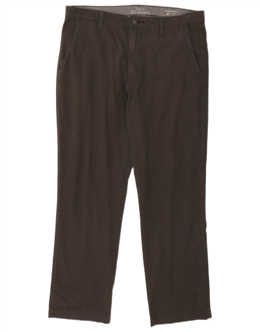 Levi's Straight Chino-bukser til mænd W36 L32 Grå bomuld