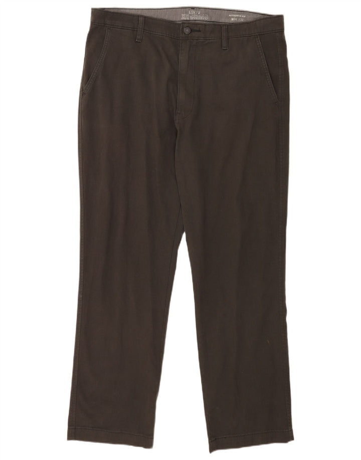 Levi's Straight Chino-bukser til mænd W36 L32 Grå bomuld
