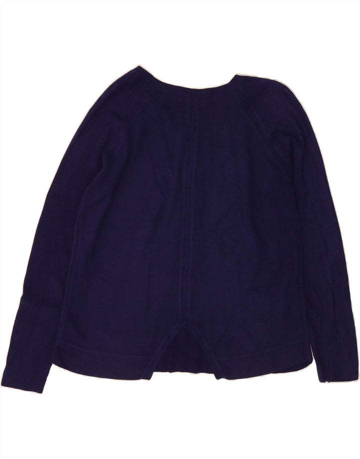 MARKS & SPENCER Womens Boat Neck Jumper Sweater UK 12 Medium Navy Blue Vintage Marks & Spencer and Second-Hand Marks & Spencer from Messina Hembry 