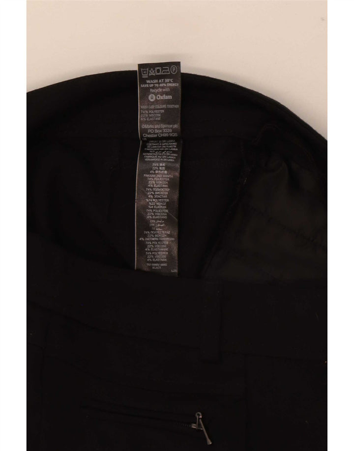 Marks & Spencer Womens Cropped Trousers UK 12 Medium W32 L25 Black
