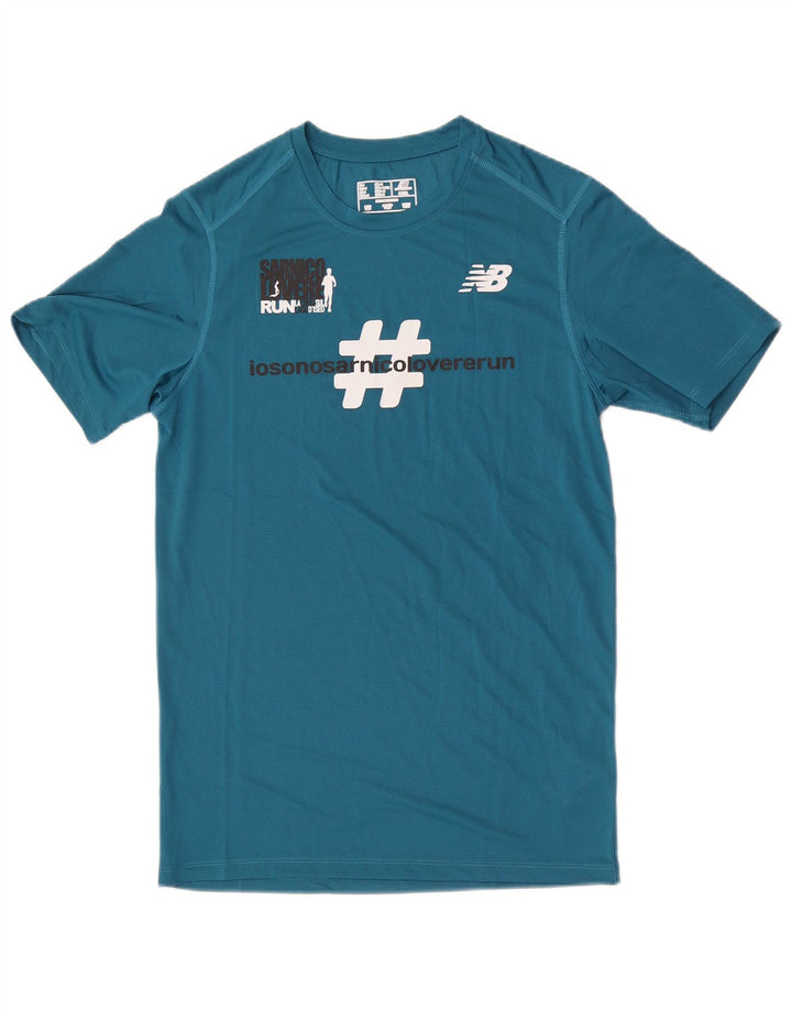New Balance Herre grafisk T-shirt top lille blå polyester