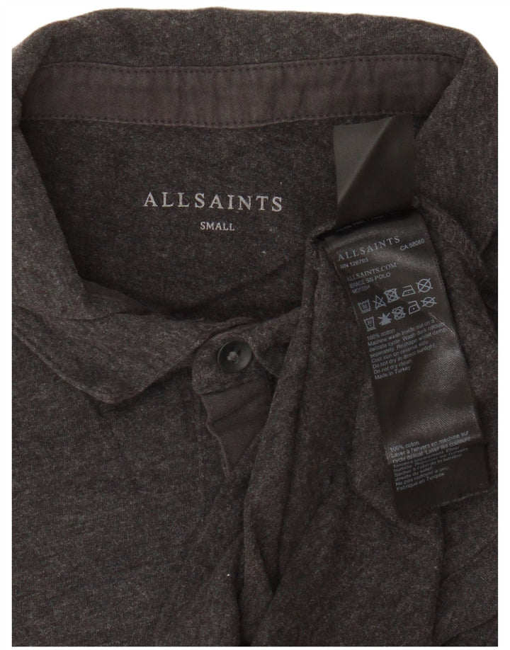 ALL SAINTS Mens Polo Shirt Small Grey Cotton