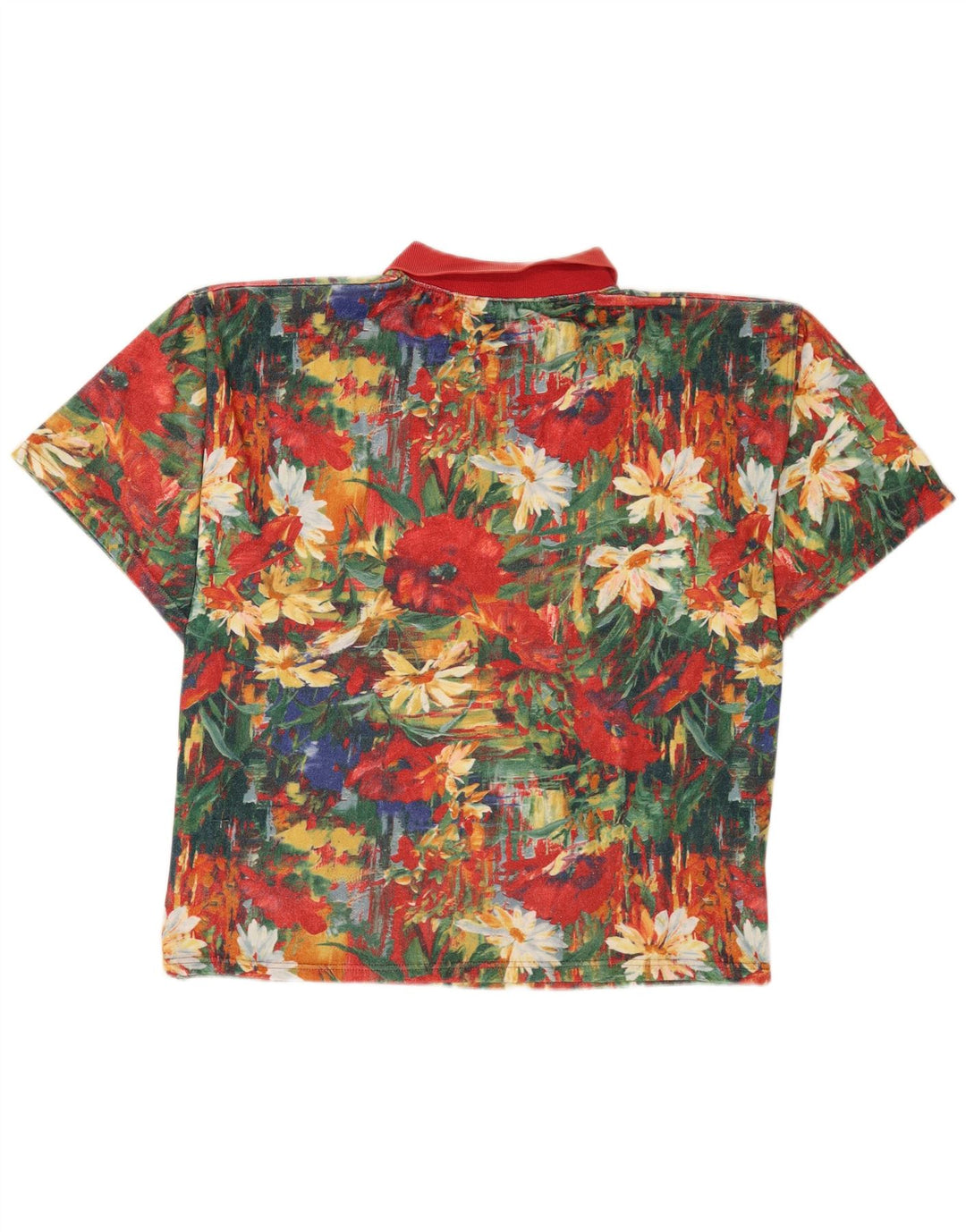 Vintage herre poloshirt XL flerfarvet blomster