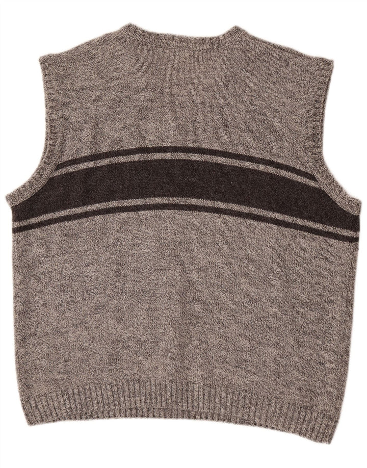 Vintage herrevest tanktop XL grå stribet