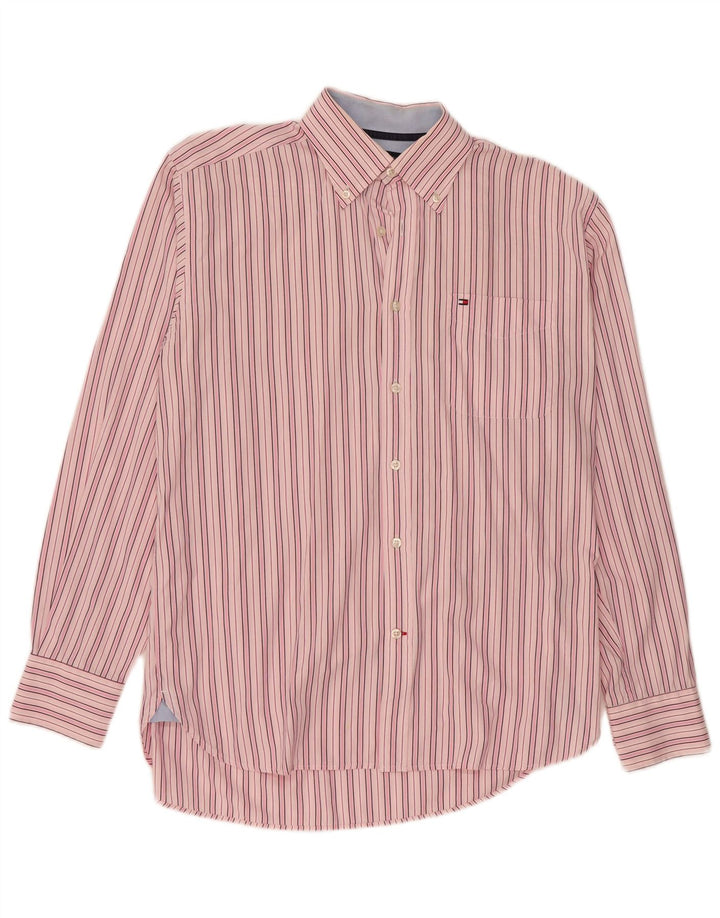 Tommy Hilfiger Herreskjorte Medium Pink Stribet Bomuld