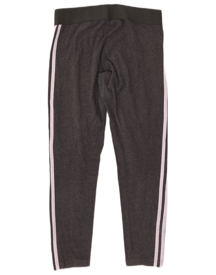 ADIDAS Dame Leggings UK 12 Medium Grey Bomuld