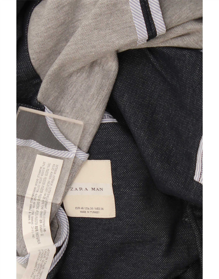 Zara Herre 2-knaps blazerjakke EU 46 Lille marineblå polyester