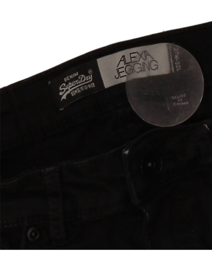 SUPERDRY Womens Alexa Jegging Jeans W27 L32 Black Cotton