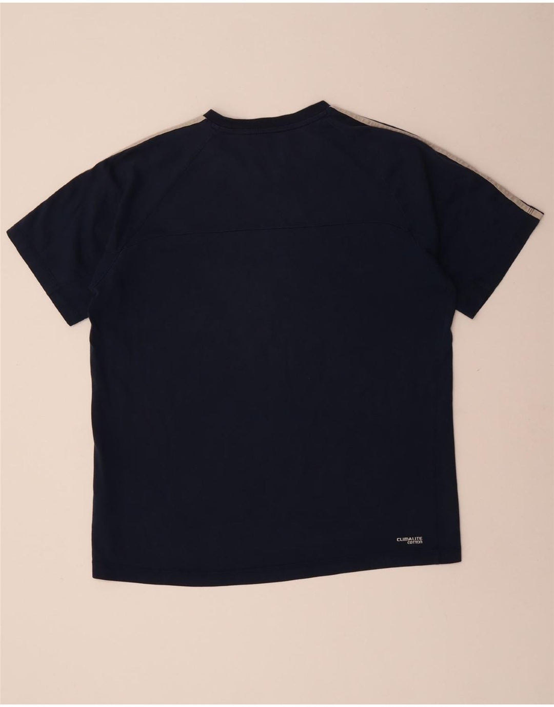 ADIDAS Herre Climalite T-shirt Top Stor marineblå bomuld