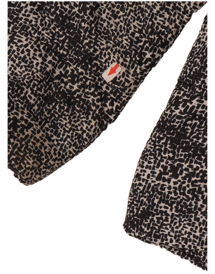 Marks & Spencer Polstret jakke til kvinder UK 14 Stor sort plettet polyester