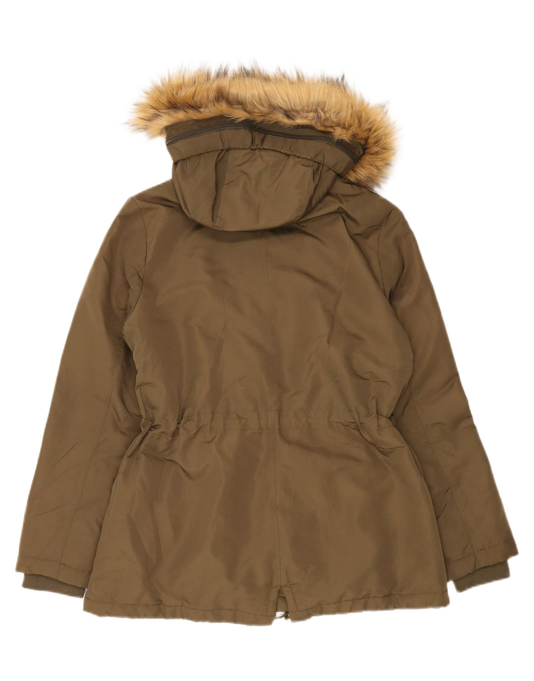 MARKS & SPENCER Womens Oversized Hooded Parka Jacket UK 10 Small Khaki Vintage Marks & Spencer and Second-Hand Marks & Spencer from Messina Hembry 