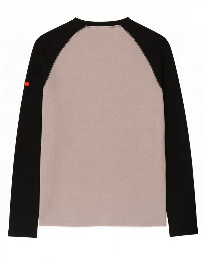 Superdry Herre Top Langærmet Medium Grey Colourblock Bomuld