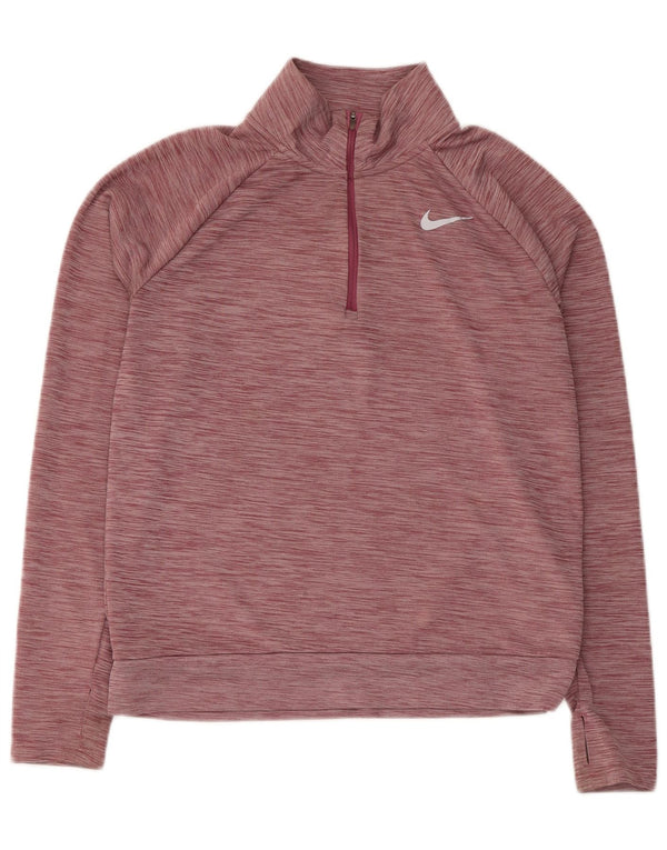 Nike Dame Dri Fit Sweatshirt Sweatshirt med lynlås, lille Bourgogne Flecked