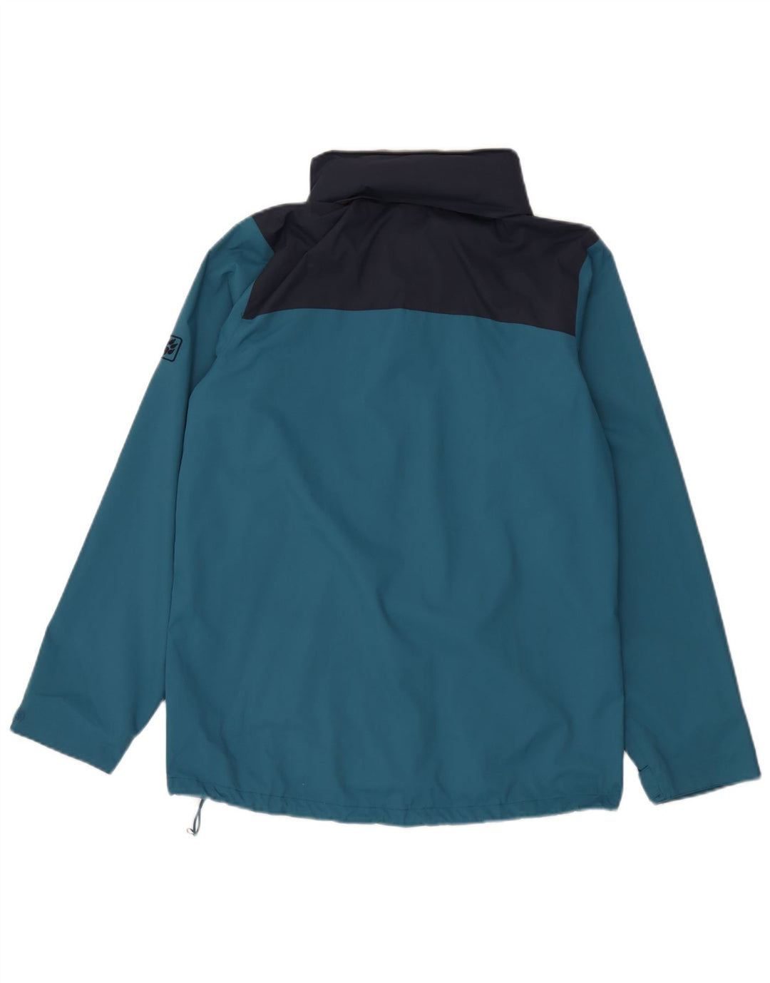 Jack Wolfskin Regnjakke med hætte til mænd UK 34 Small Blue Colourblock