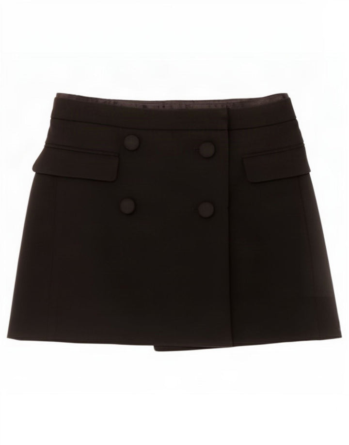 Zara Kvinder Wrap Mini Nederdel Small W26 Sort
