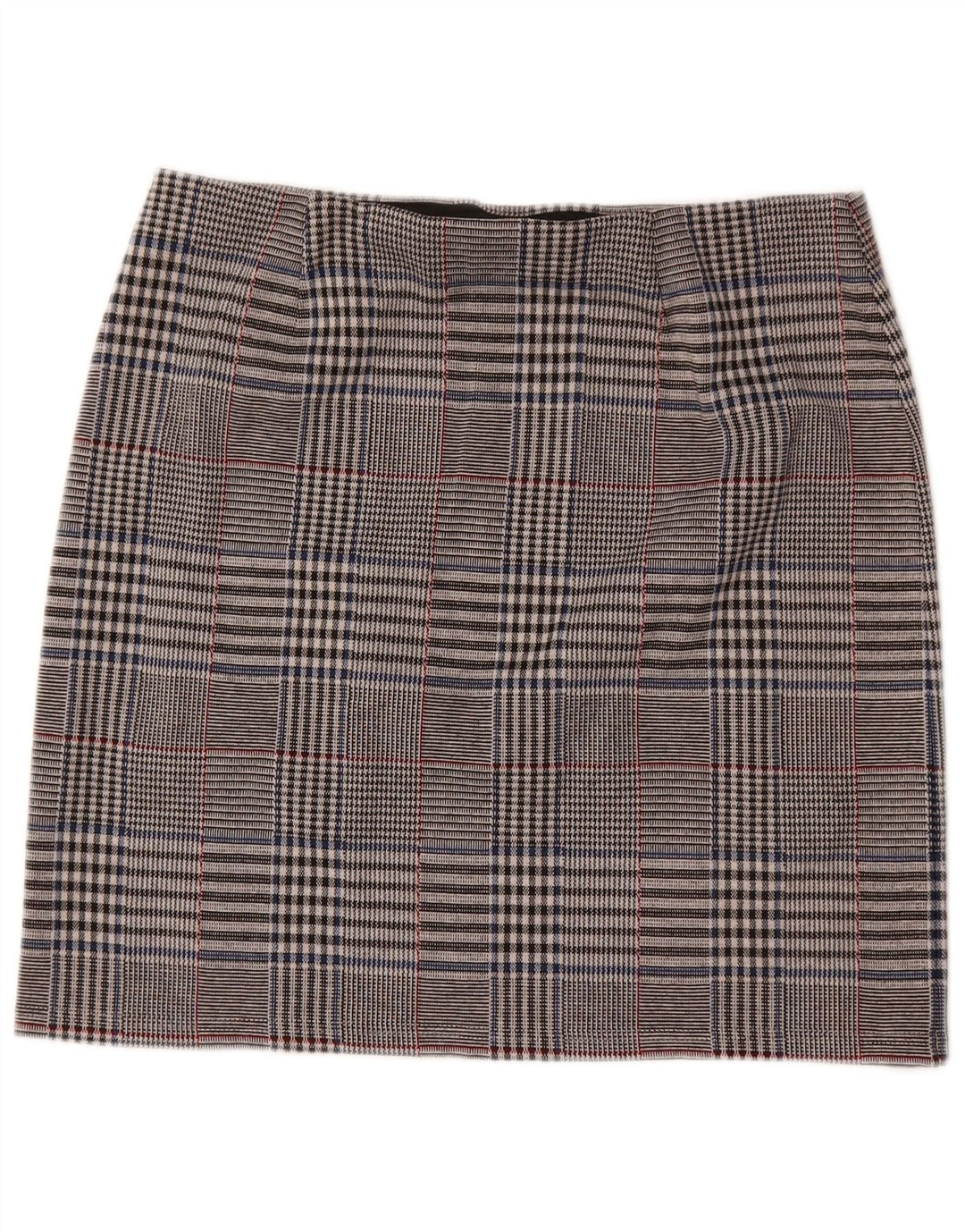 Marks & Spencer lige nederdel til kvinder UK 14 Large W32 Grå ternet polyester