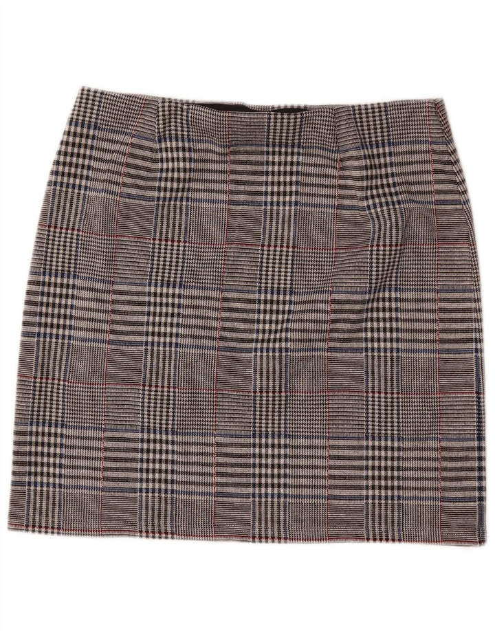 Marks & Spencer lige nederdel til kvinder UK 14 Large W32 Grå ternet polyester