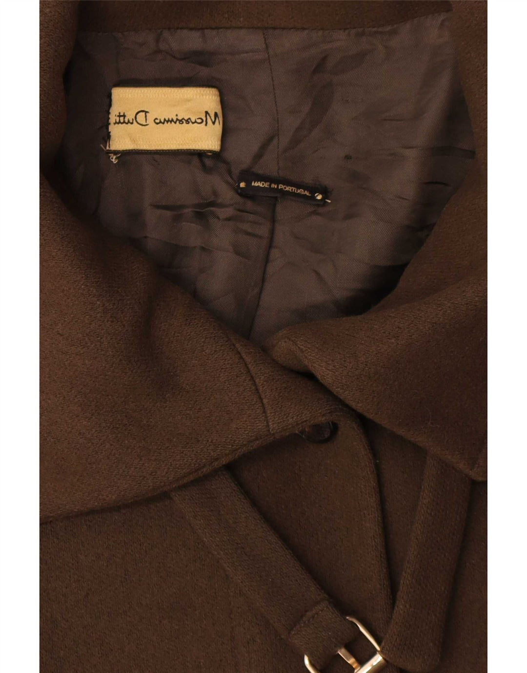 Massimo Dutti Dame Oversized Overfrakke UK 10 Small Khaki Wool