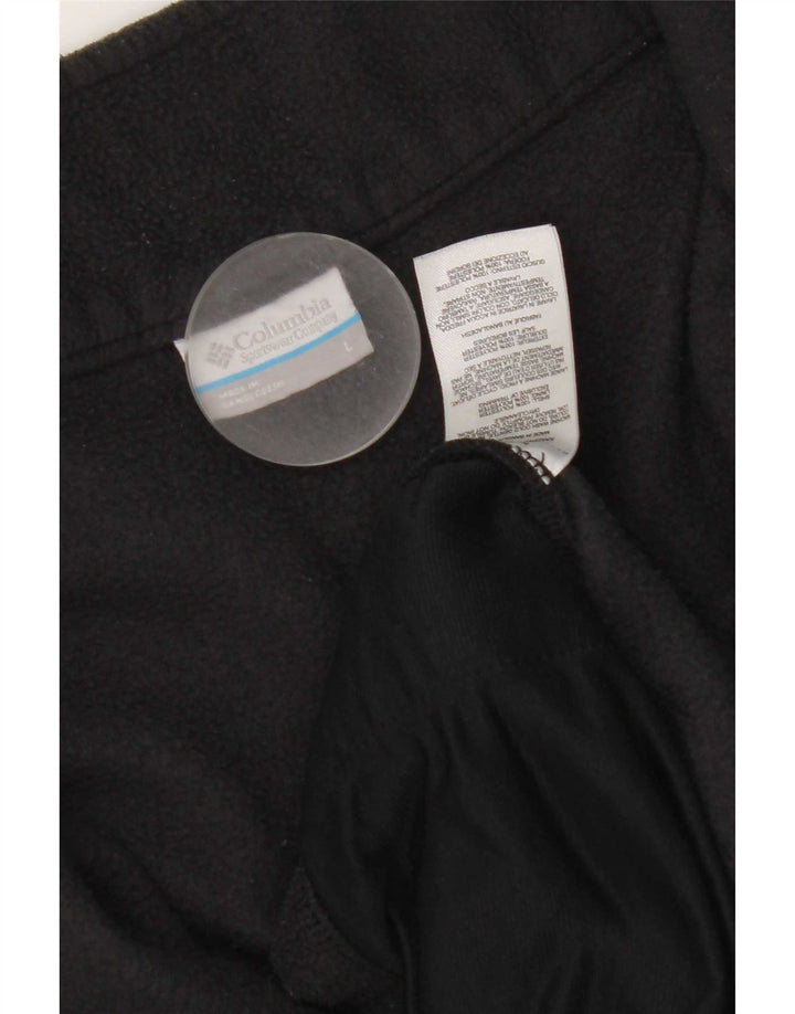 Columbia Womens Zip Neck Fleece Jumper UK 16 Large Black Polyester