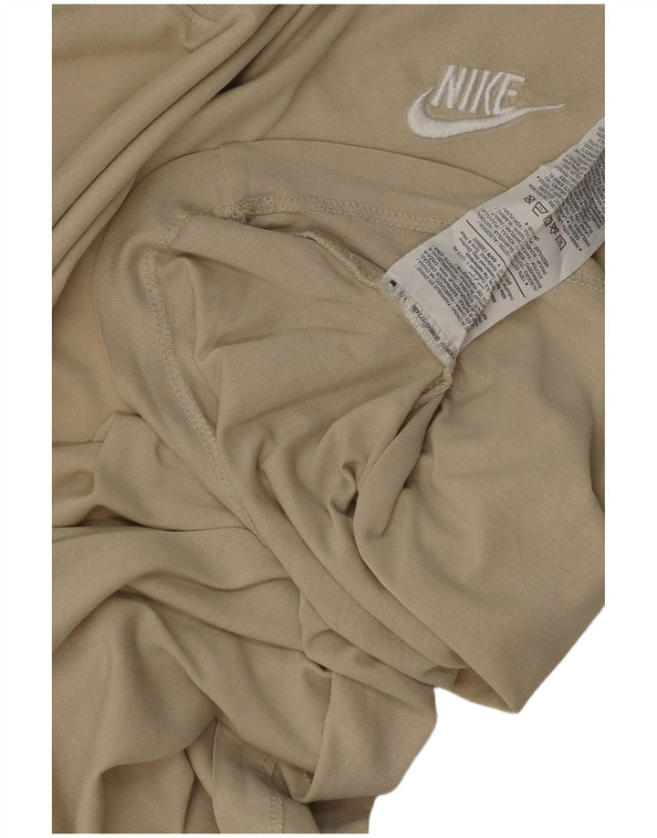 NIKE Mens T-Shirt Top Medium Beige Cotton