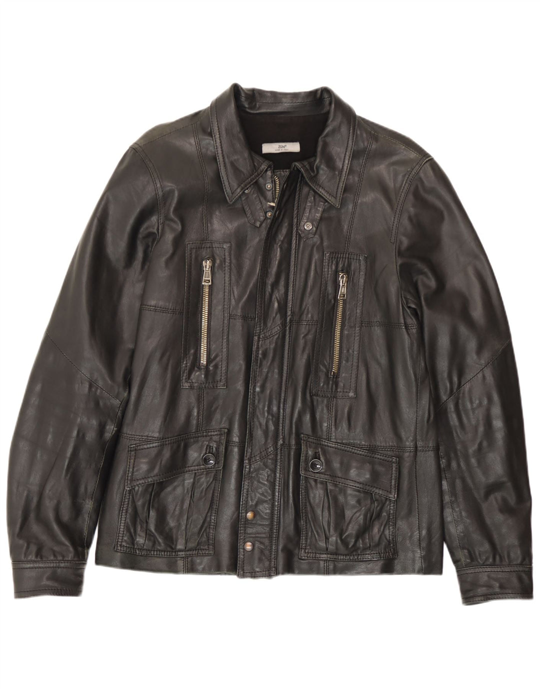 Zen Herre Læderjakke IT 52 Stor Sort Læder