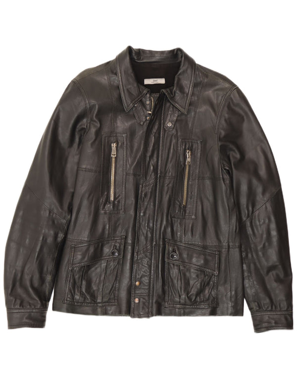 Zen Herre Læderjakke IT 52 Stor Sort Læder