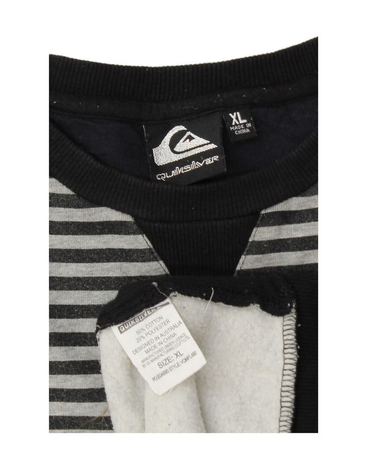 QUIKSILVER Sweatshirt til mænd XL sortstribet bomuld