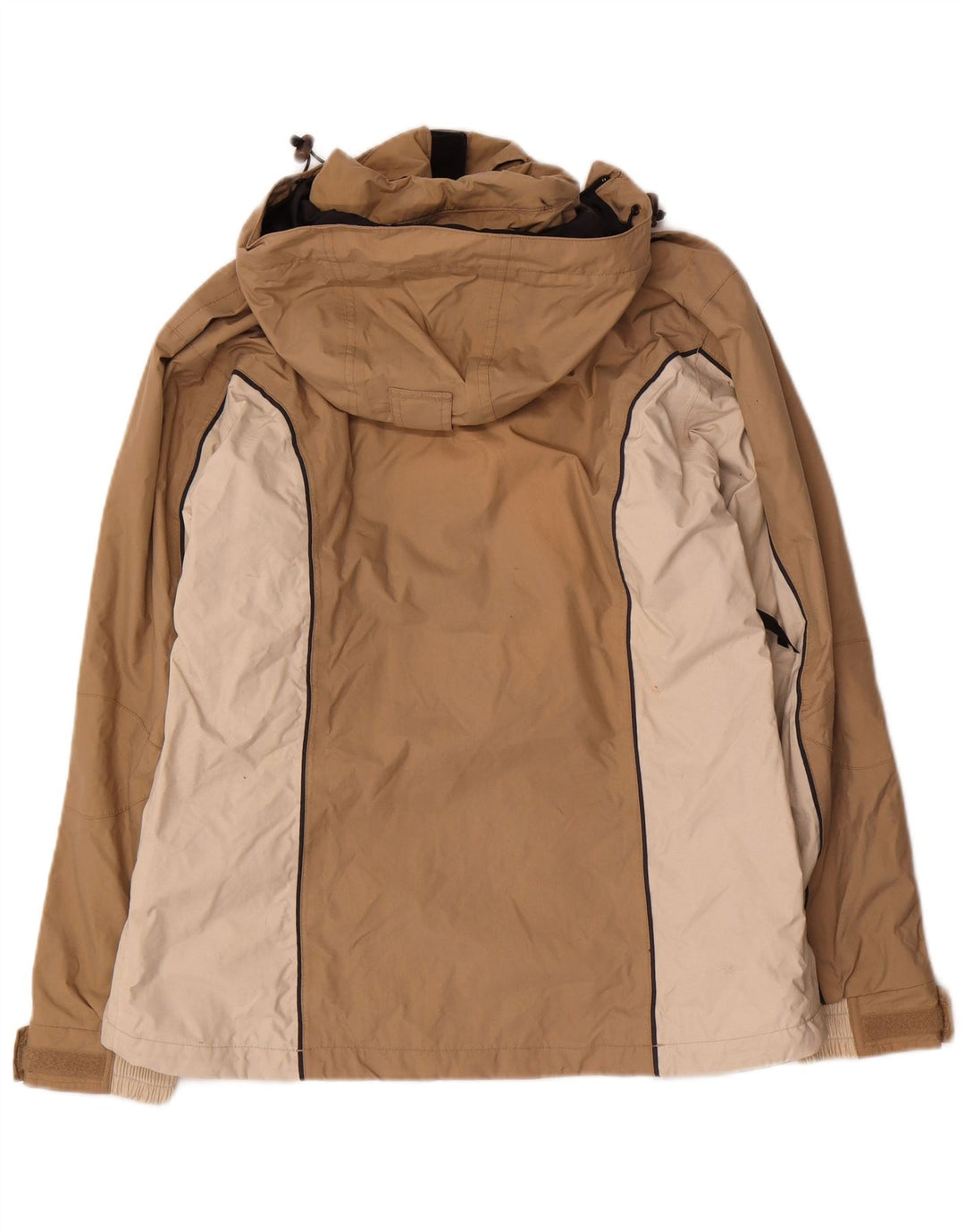 Helly Hansen Regnjakke med hætte til kvinder UK 14 Medium Beige Colourblock Nylon