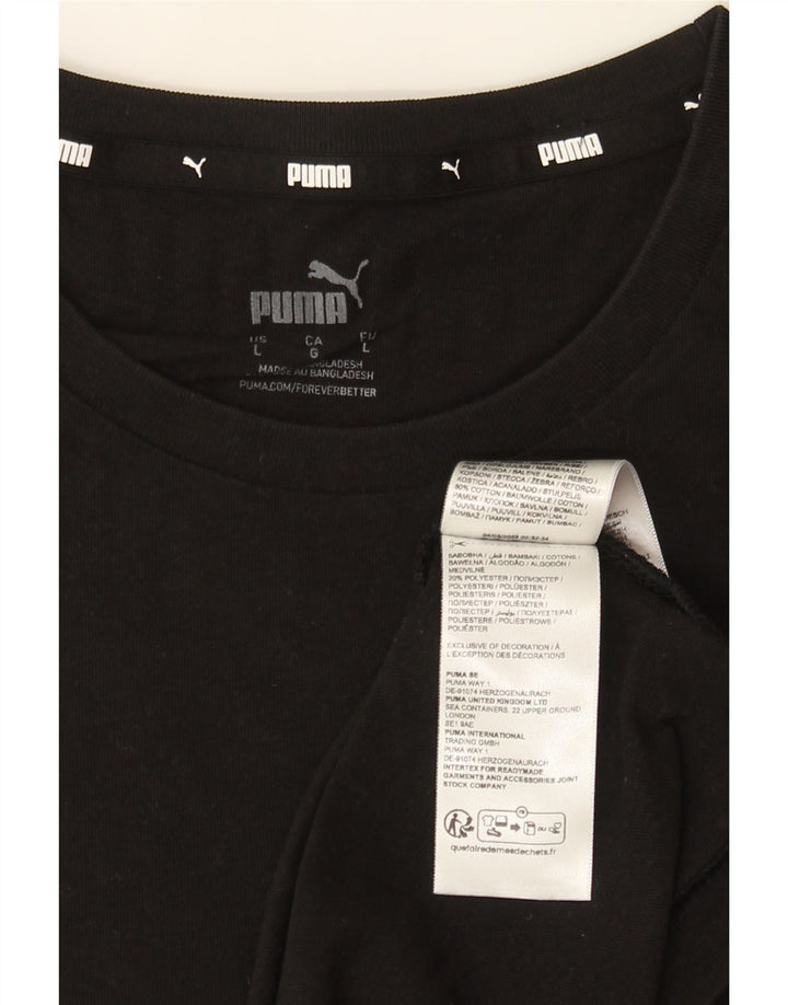 PUMA Herre T-Shirt Top Stor Sort Bomuld