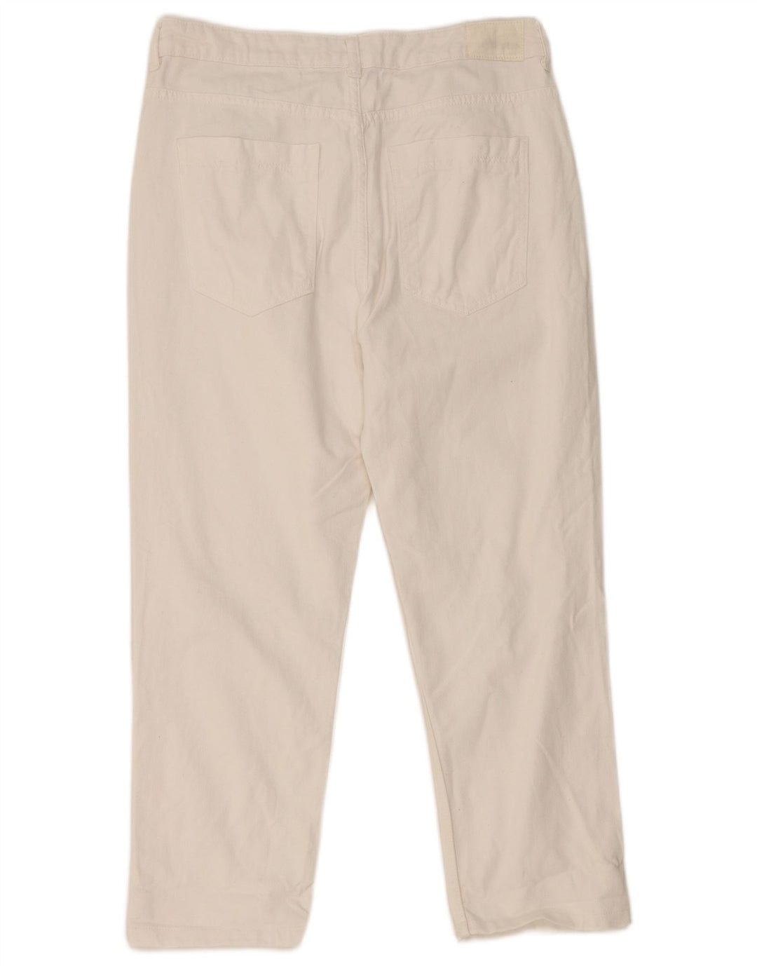 Zara Womens Distressed Cropped Jeans EU 38 Small W28 L24 White Bomuld