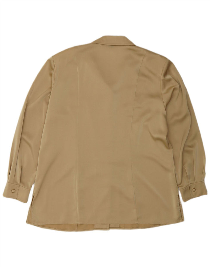 Viyella Dame Shirt Bluse UK 16 Large Gold Polyester