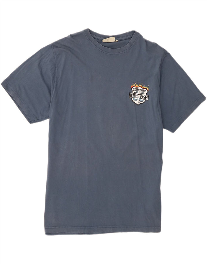 Weird Fish Herre Grafisk T-Shirt Top XL Blå Bomuld