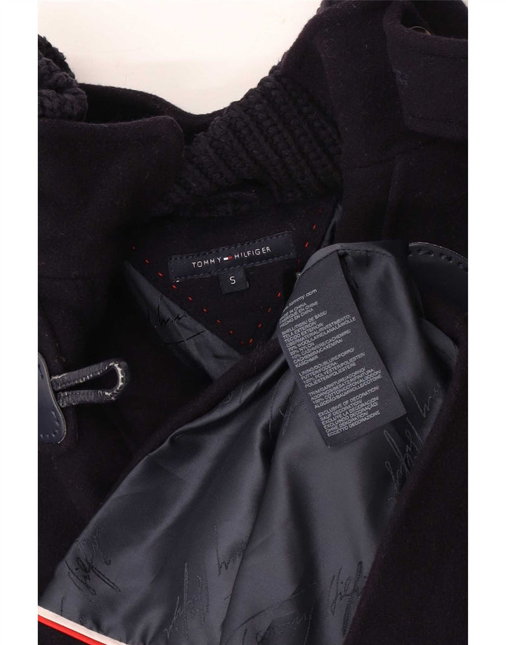 Tommy Hilfiger Womens Oversized Duffle Jacket UK 10 Small Navy Blue Wool