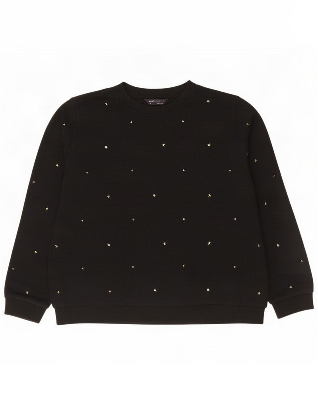 Marks & Spencer Dame Sweatshirt Jumper UK 16 Large Black Spotted