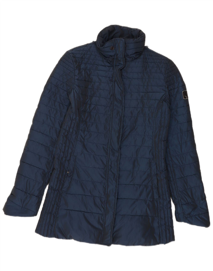 Armani Jeans Dame Polstret Frakke EU 42 Large Navy Blue Polyester