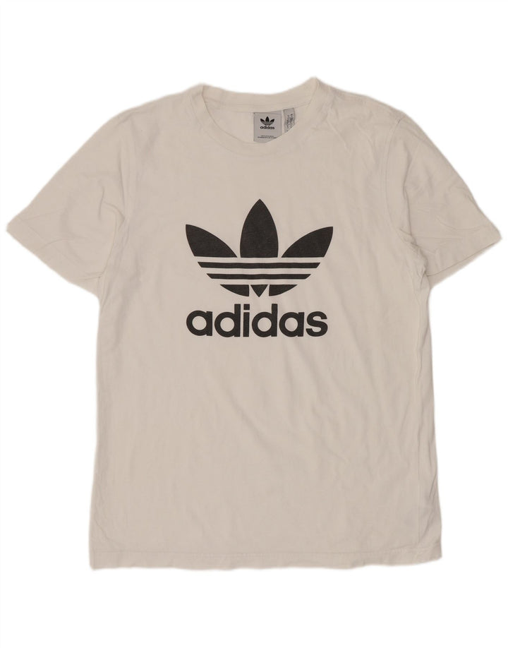 Adidas Grafisk T-shirt top til mænd, lille hvid bomuld